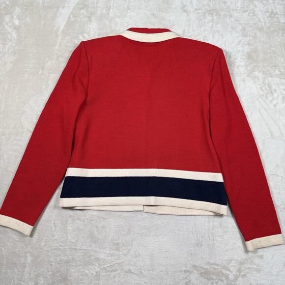 VTG St. John Collection Blazer Red Santana Knit Women's Size 10 Buttons USA - Picture 4 of 8